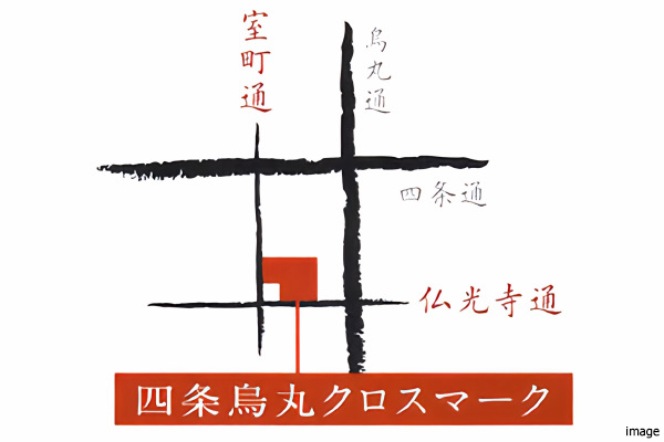 立地イメージ地図｜四条烏丸クロスマーク